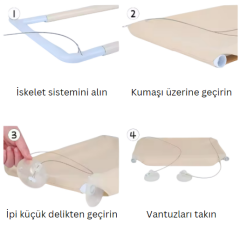 Kedi Yatağı - Pencere Kenarı Güneşlenme Yatağı, Taşınabilir ve Rahat Tasarım