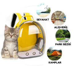 Kedi ve Köpek Taşıma Çantası - Şeffaf, Hava Alan Büyük Boy Kedi ve Köpek Sırt Çantası