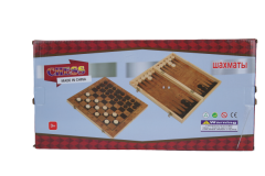 3'ü 1 Arada Ahşap Satranç, Dama ve Tavla Seti - Orta Boy