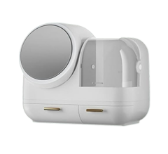 LED Işıklı Makyaj Aynası, Mini Fan ve Kozmetik Düzenleyici (USB Şarjlı)