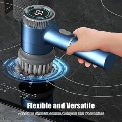 5 Başlıklı Elektrikli Temizlik Cihazı - Taşınabilir, Şarj Edilebilir 3 Hız Ayarlı Temizleyici