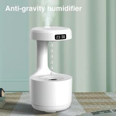 Anti-Gravite Ultrasonik Hava Nemlendirici – Soğuk Buhar 800 ml LED Gösterge Saatli, Ultra Hafif