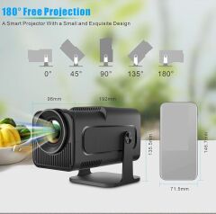 Mini Projektör, 4K 1080P Full HD Destekli Taşınabilir Projektör - Akıllı Projektör ile Evinizde Sinema Keyfi