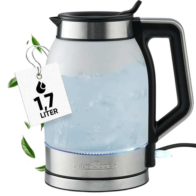 PROFICOOK Cam Işıklı Su Isıtıcı / Kettle (1,7 L, 2200 W)