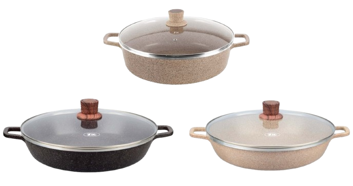NEWAL Classic Büyük Genş Kapaklı Granit Tencere - 40 CM