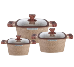 NEWAL Jumbo Tencere Seti - 6 Parça - 22/24/26 CM