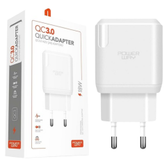 POWERWAY USB Hızlı Şarj Adaptörü -  Tüm Telefonlarla Uyumlu (3A-18W)